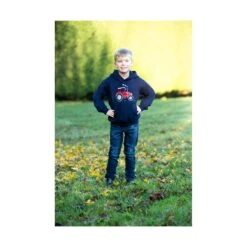 British Country Collection Big Red Tractor Childrens Applique Hoodie