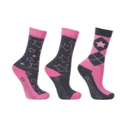 Hy Equestrian Stella Childrens Horse Riding Socks (3 Pack) -Just Horse Rider 4c8bef24 854d 4aa9 b875 f21d5e7e03d9
