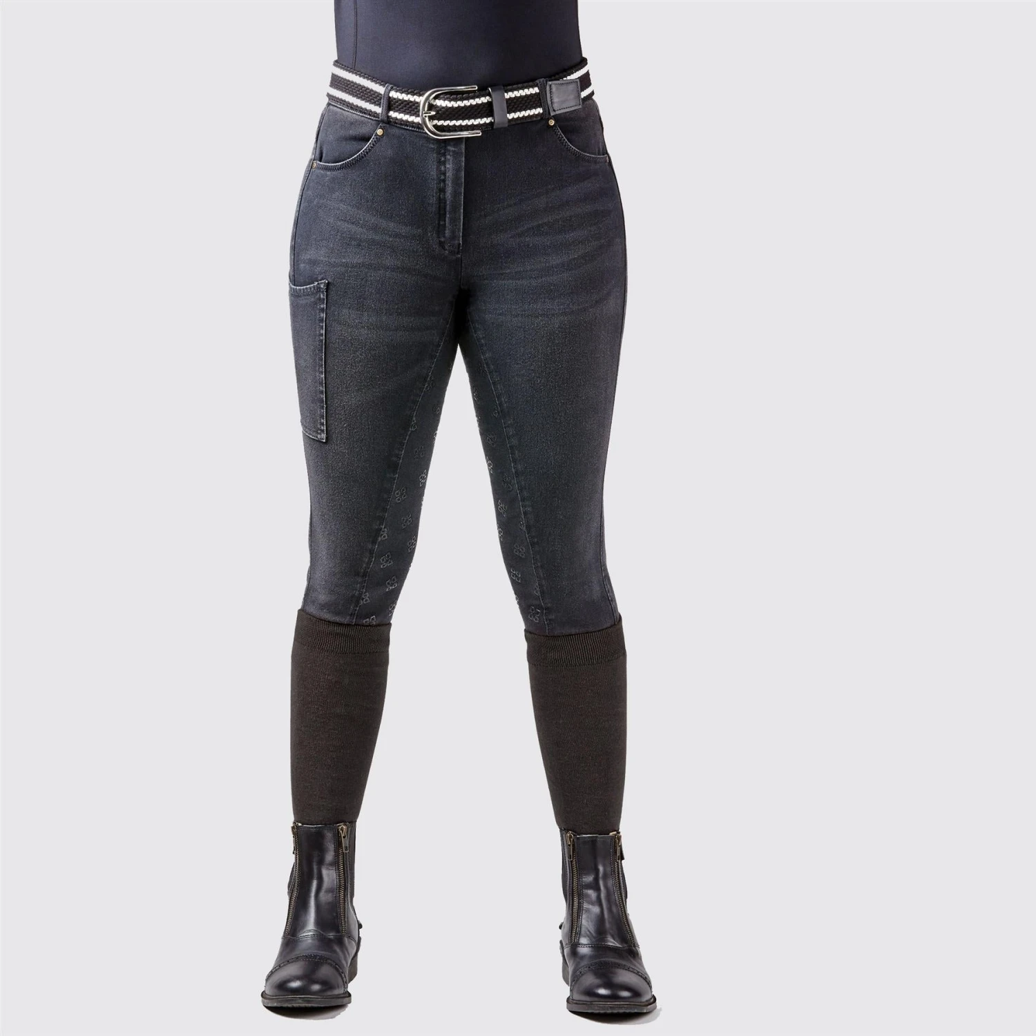 Dublin Shona Full Grip Silicone Print Denim Breeches 5 Dublin Shona Full Grip Silicone Print Denim Breeches - Image 3