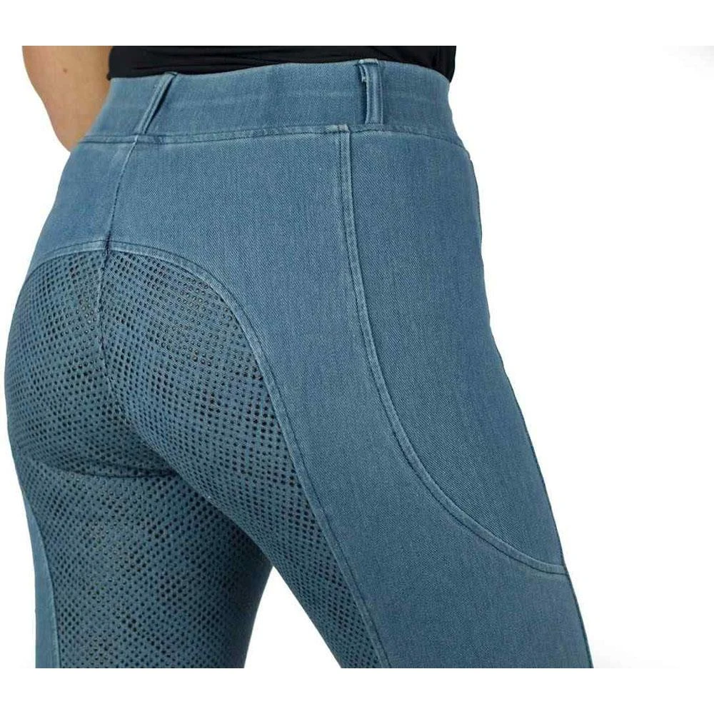 Cameo Equine Performance Denim Horse Riding Tights With Phone Pocket & Grip Seat 5 Cameo Equine Performance Denim Horse Riding Tights With Phone Pocket & Grip Seat - Image 3