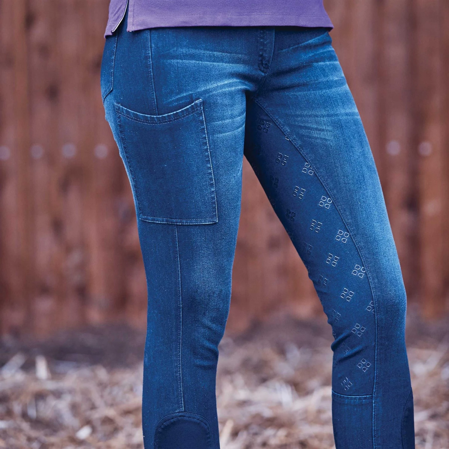 Dublin Shona Full Grip Silicone Print Denim Breeches 4 Dublin Shona Full Grip Silicone Print Denim Breeches - Image 2